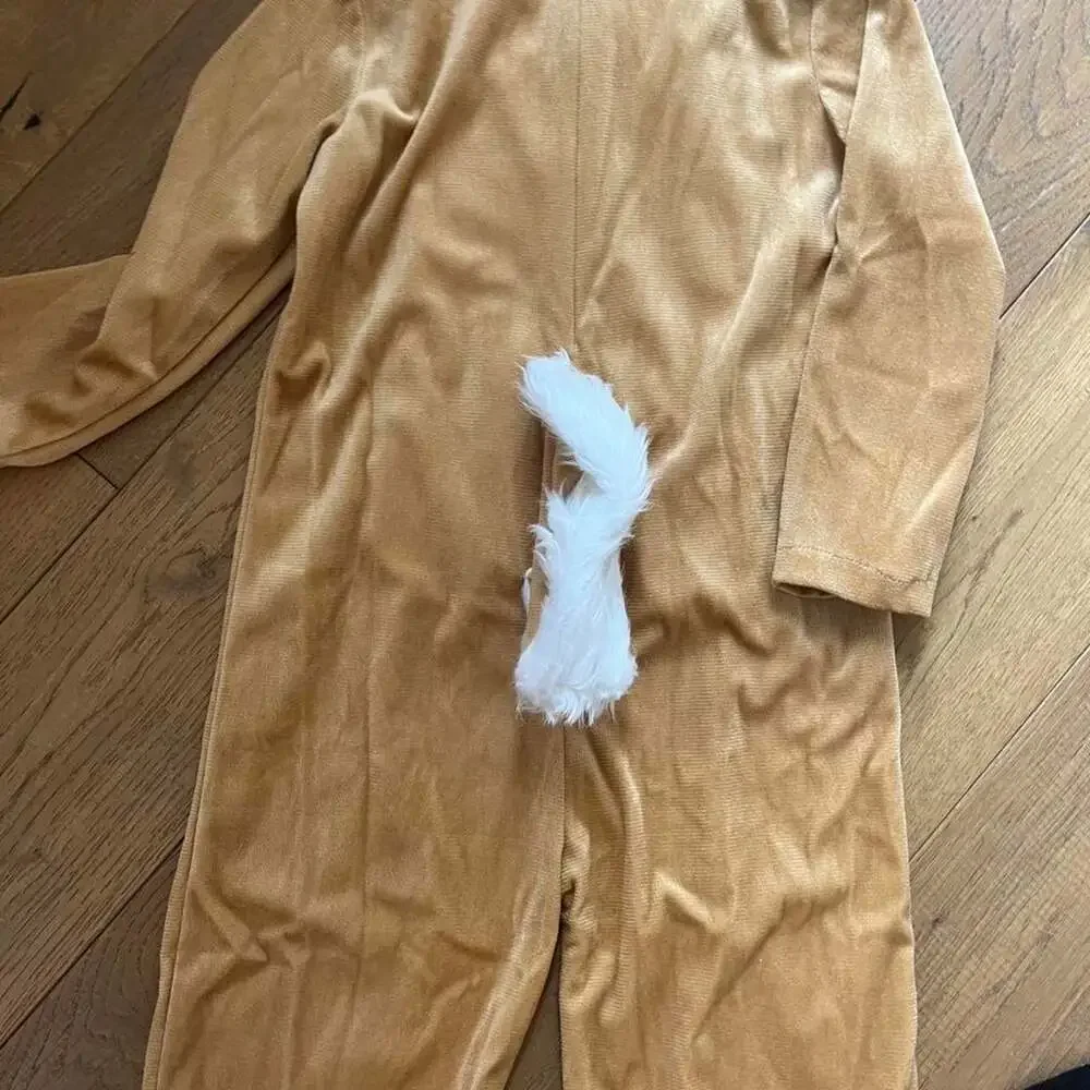 Whitetail Deer Costume Kids size small Jumpsuit Brown with headpiece, etc